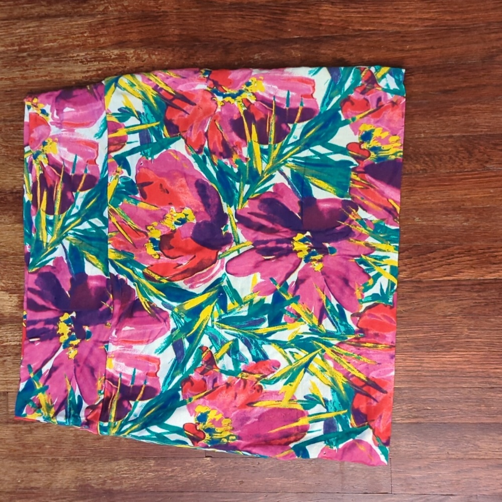 NWT Wet Seal y2k floral stretchy pencil mini bodycon skirt wide waistband